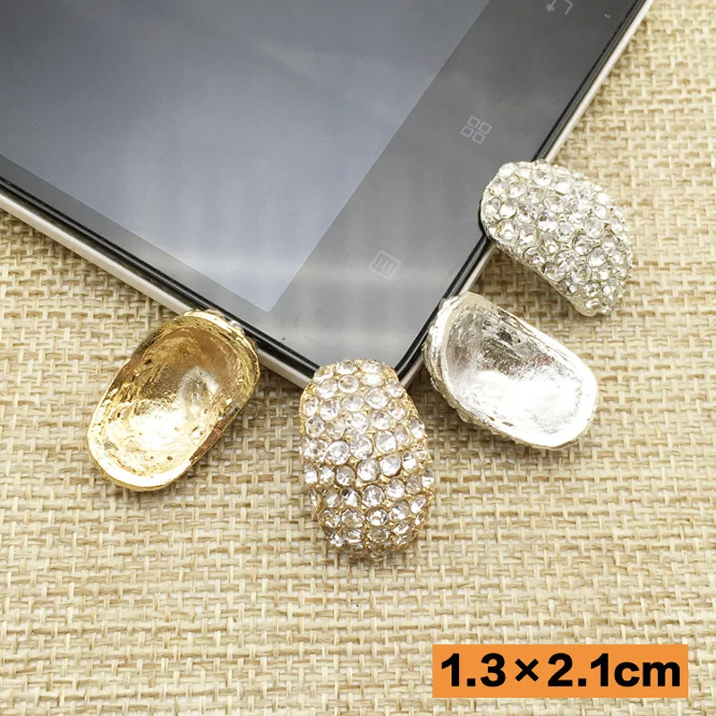 Бесплатная доставка Оптовая продажа 40 шт./лот 13x21 мм Rhinestone Flatback Кнопка для волос