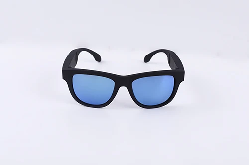 Black frame and Blue Наушники с Bluetooth последней модели солнцезащитные очки Музыка микрофон костная проводимость открытый Тип гарнитура сенсорное управление совместимость с близорукостью объектив - Цвет: Black frame and Blue