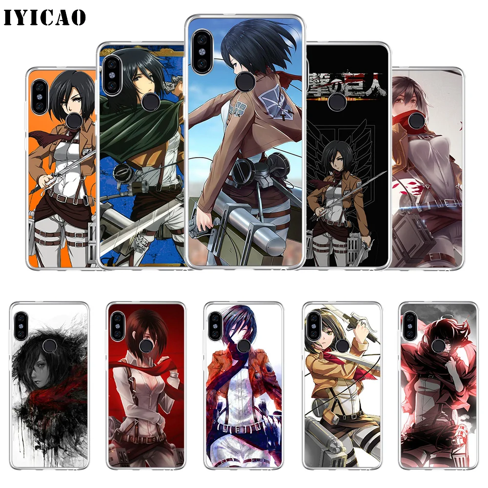 Мягкий силиконовый чехол для телефона IYICAO Attack On Titan Mikasa Ackerman Xiaomi Mi 9 8 SE 6 A1 A2 Lite F1 MIX2S