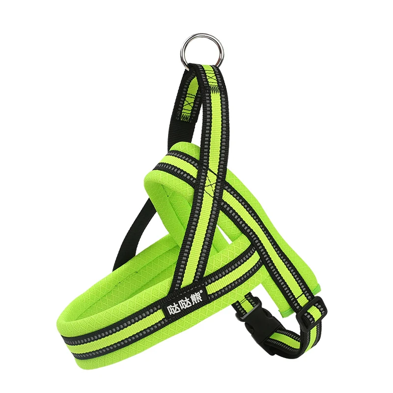 Harness-Green Не тянет Светоотражающий Поводок для собак, набор поводков для домашних животных, поводок для маленьких, средних и больших собак, для ежедневной тренировки, прогулок, нейлоновые ремни S-XL - Цвет: Harness-Green