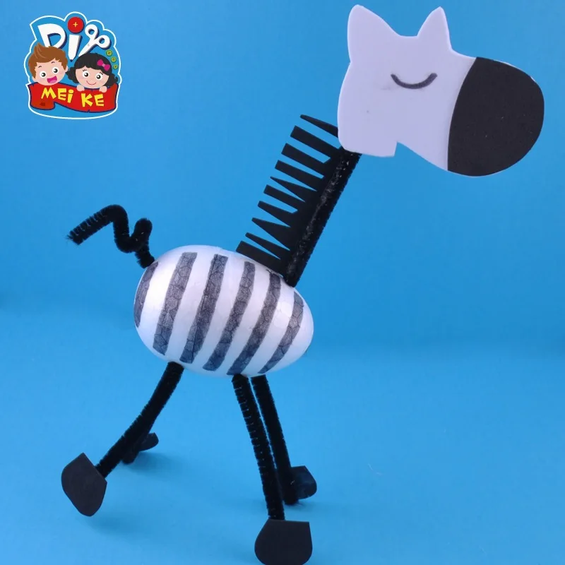 Игрушки для детей, поделки для детей, самодельные 3D Животные, детский сад, Обучающие Игрушки для раннего образования, обучающие средства Монтессори - Цвет: zebra