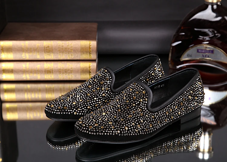 Новинка трендовые мужские туфли с круглым носком Sapatos Masculino Цвет Черный