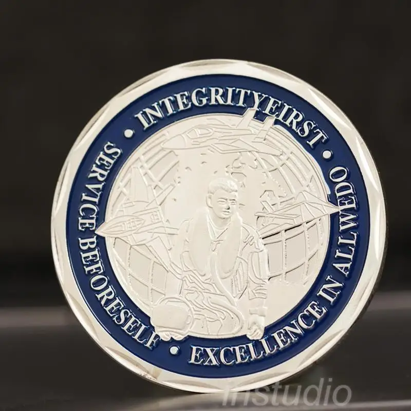 US Challenge Coin св. Майкла Архангела ВВС США полиция безопасности памятная