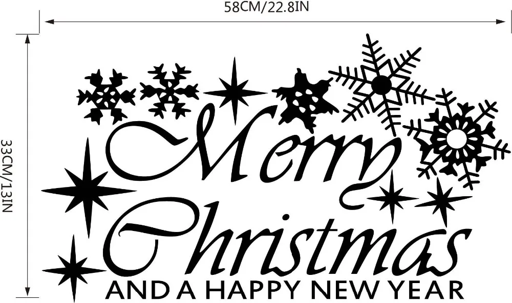 2019 Новогодняя домашняя Настенная Наклейка с надписью &quotMerry Christmas&quot для комнаты