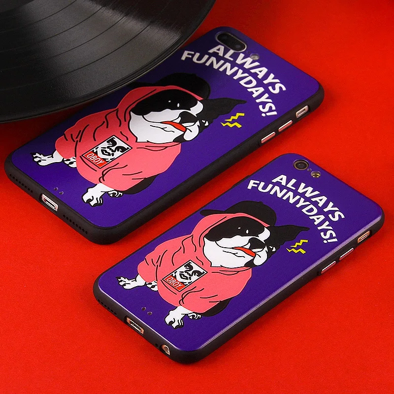 Y-ZU Phone Case For iPhone 6 6s 7 8 plus X Creativity Funny dog Hand Shell Personality Silicone edge protection Free Shipping |
