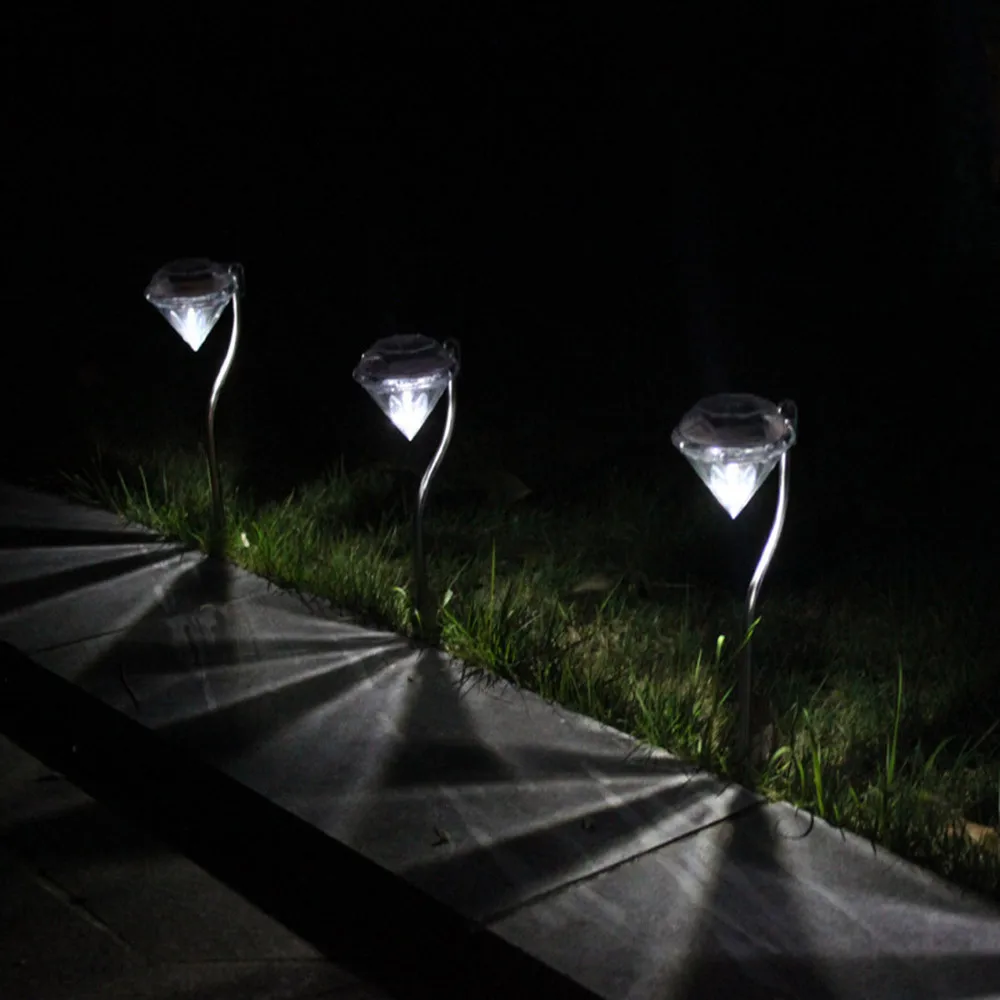 2018 новый Diamond Lights 3 шт. светодиодный солнечный свет Путь пейзаж землю крепление