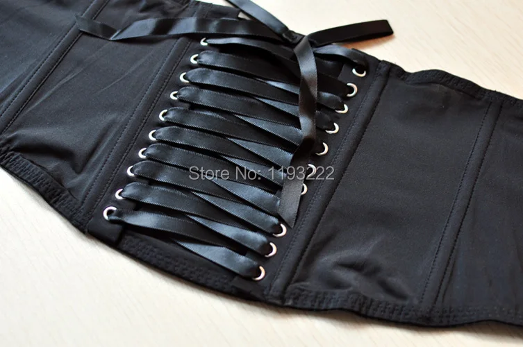 Женский черный бант широкий кружевной корректирующий пояс с резинками для чулок