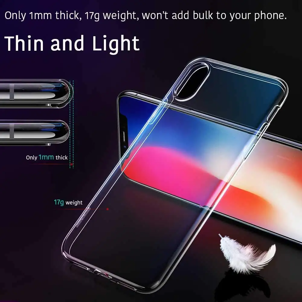 Ультратонкий Мягкий ТПУ гель Оригинальный чехол для iPhone X 5s 6 S 6splus SE 7 Plus 8 XS MAX XR