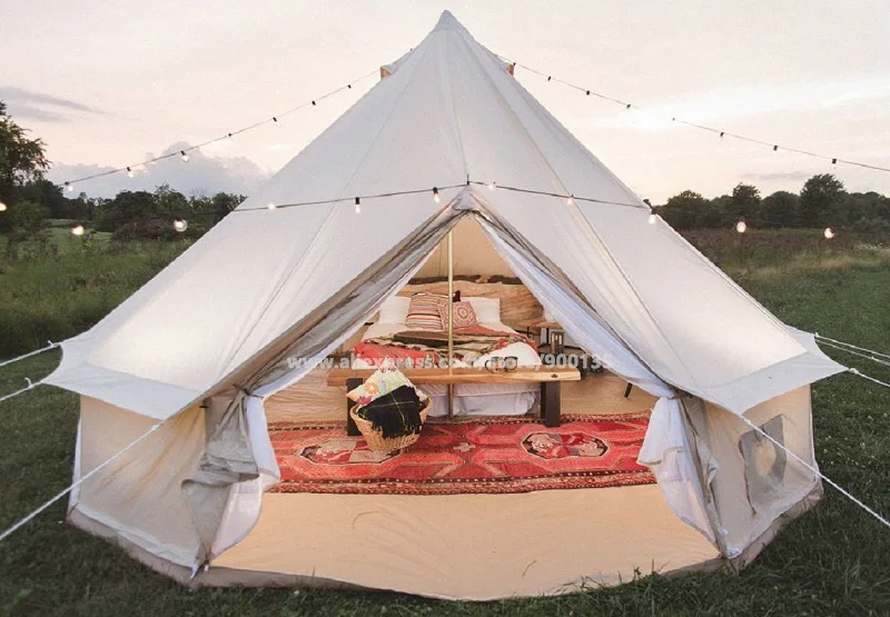 Диаметр 4 м Водонепроницаемый хлопковое полотно Белл палатка открытый Сибли Glamping