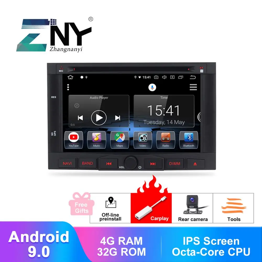 7 &quotips Android 9 Авторадио CarPlay для peugeot 3008 5008 dvd плеер WiFi Bluetooth gps Навигация Аудио Видео