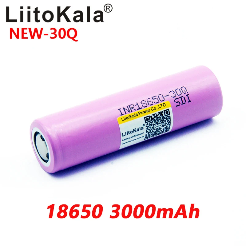 2 шт. LiitoKala 100% Оригинал 3 7 V INR 18650 30Q 3000mAh аккумуляторы батарея | Электроника