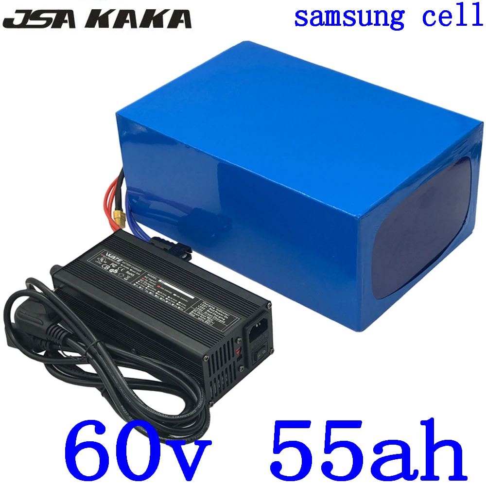 

60V Battery 60V 55AH Electric Bike Battery 60V 55AH 50AH lithium Battery use samsung cell 60V 3000W 4000W Electric Scooter Motor
