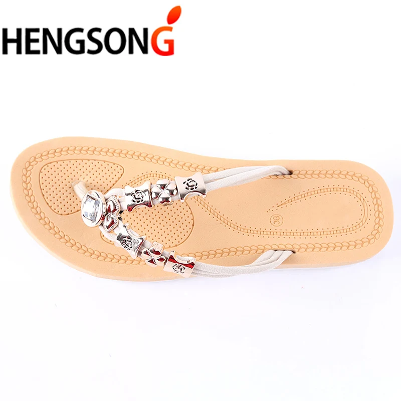 

Fashion Owl Crystal Sandals For Women Slippers Flats Shoes Bohemian Summer Beach Sandals T-Tied Flip Flops Female Sandals Sides