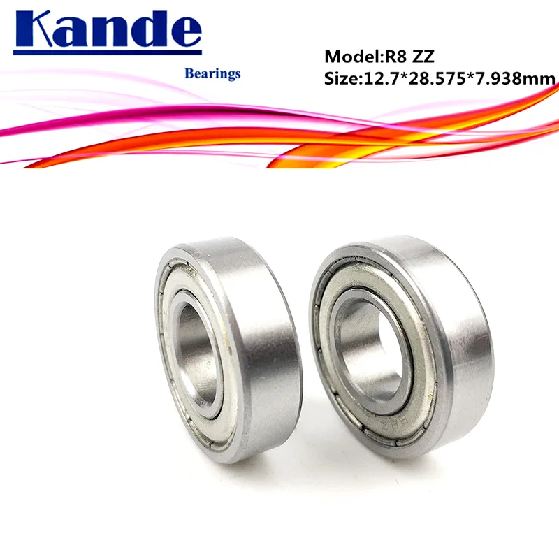 Kande подшипники для коляски подшипники колеса R8 4 шт. ABEC-1 R8ZZ 4 шт. ABEC-5 R8 ZZ дюймовый подшипник 12,7*28,575*7,938 мм
