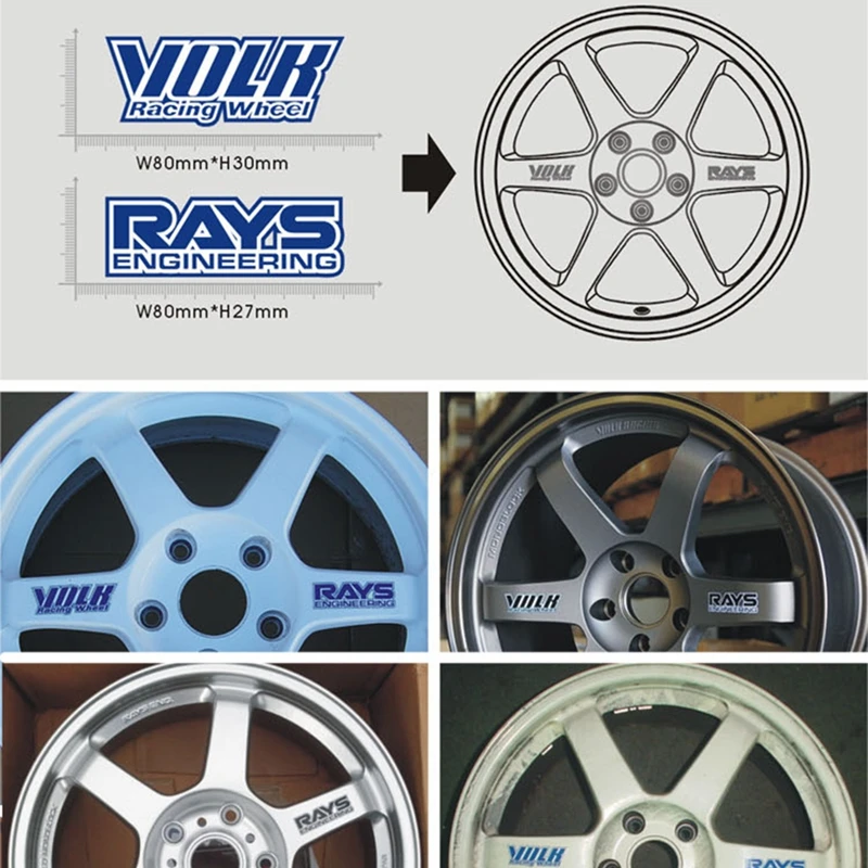 Aliauto Car-styling Volk Rays Car Rims Sticker And Decal Waterproof Motorcycle Wheels Accessories For Audi Skoda Toyota Peugeot |