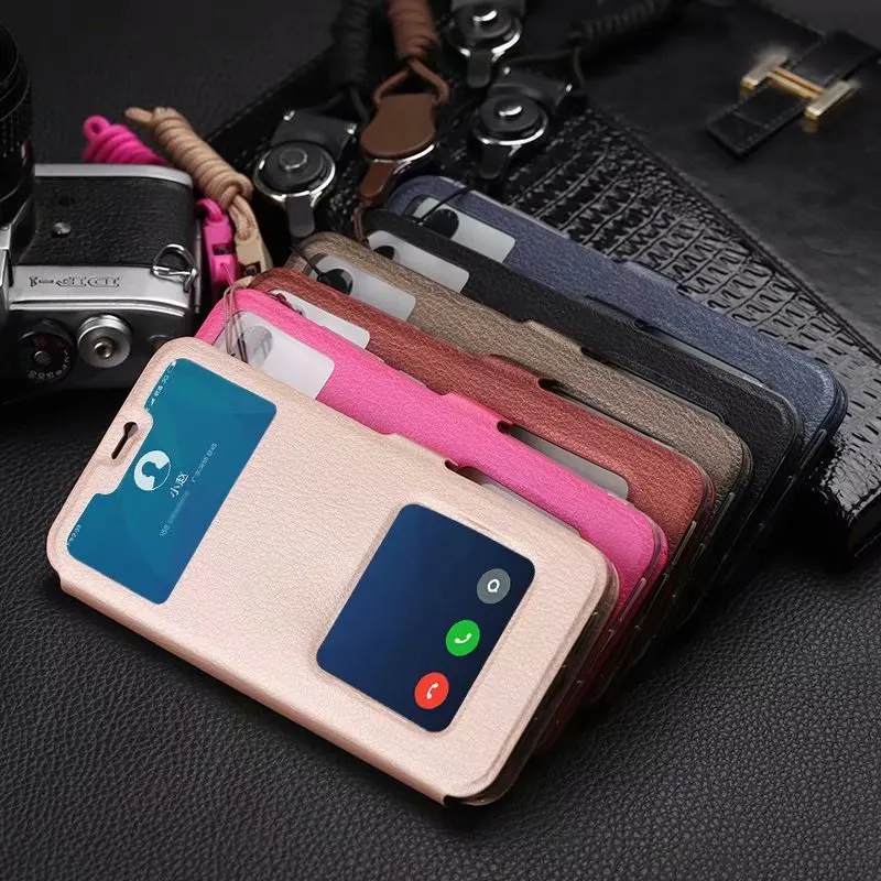 Бизнес двойной Вид из окна флип PU раскладный кожаный чехол накладка для Redmi K30 K40 K20