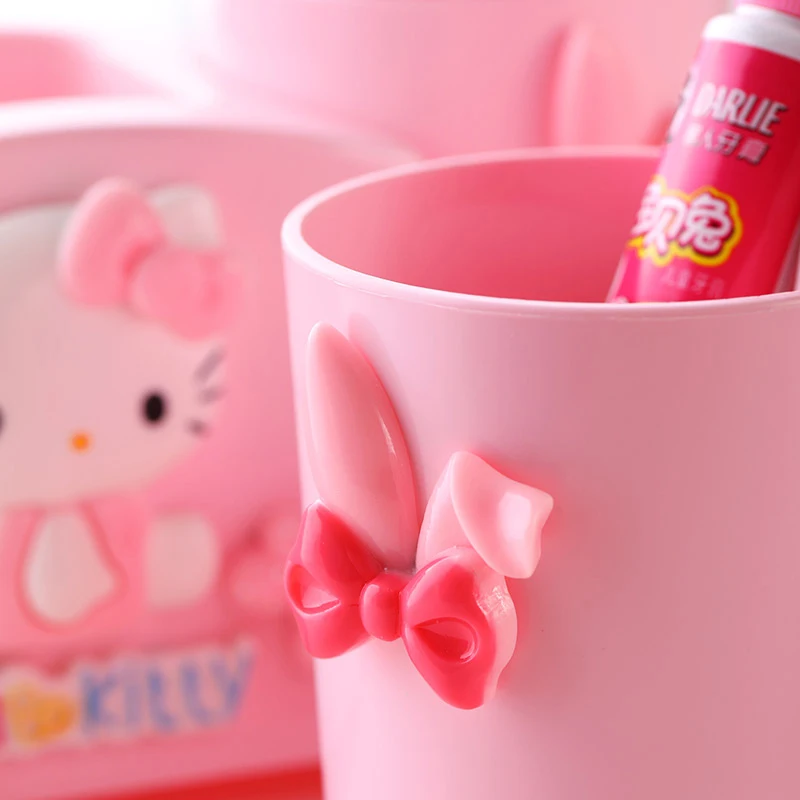Милый рисунок Hello Kitty Зубная щётка держатель PP Материал защита для рта чашка