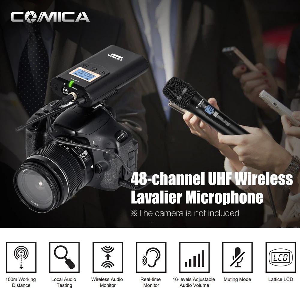 COMICA CVM-WM100H 48-Channel UHF Wireless Handheld Microphone System bluetooth microphone for DSLR Camera Camcorder | Электроника