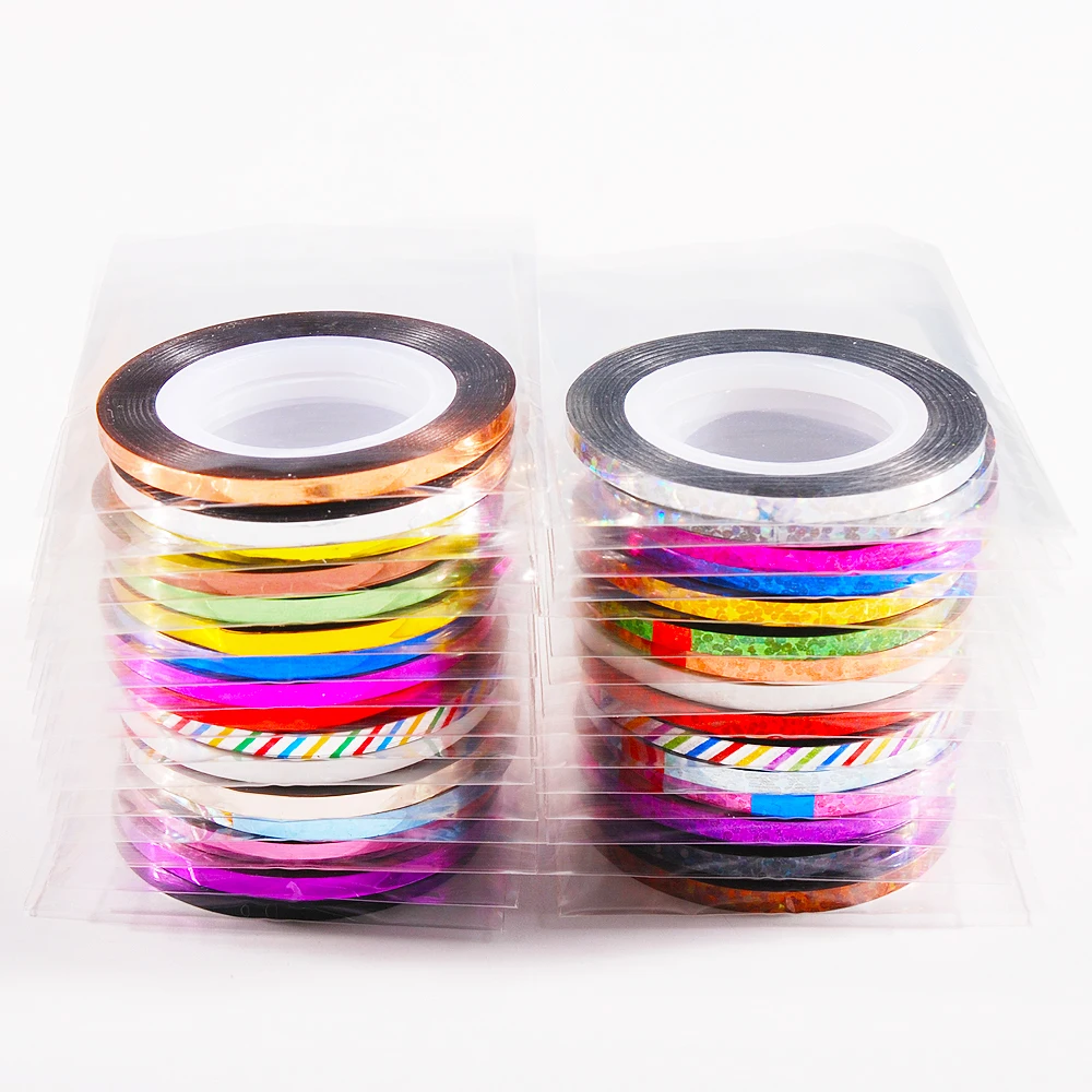 

5 Rolls/Set Multicolor AB Nail Art Rolls Striping Tape Line Manicure Tips Decoration Sticker Tools Set