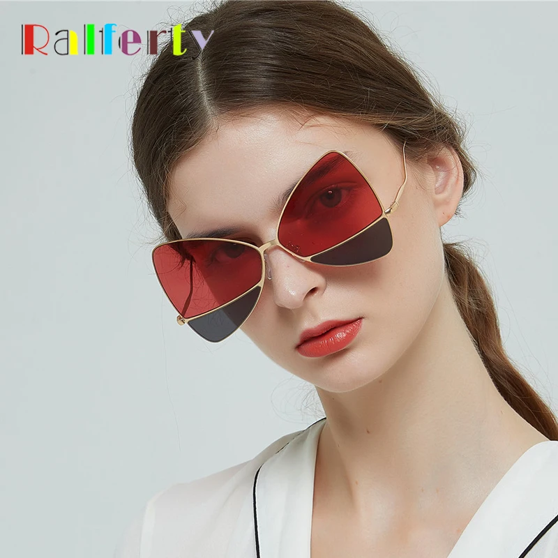 

Ralferty Oversized Butterfly Sunglasses Women Street Fashion Sun Glasses UV400 Vintage Retro Ladies Red Eyewear lunette W1167