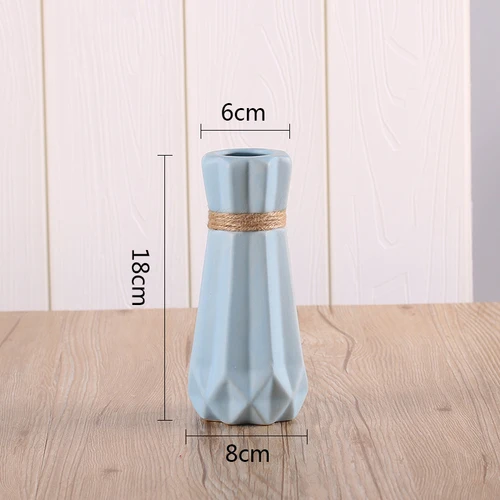 Small Blue Напольные вазы, антикварная керамическая ваза, Современная Белая, розовая, синяя, серая ваза, искусственный цветочный стол, Маленькая ваза, свадебные украшения, вазы G - Цвет: Small Blue