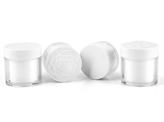 12pcs/Lot 20g/30g/50g High Quality Plastic Cream Jar Acrylic Double Wall Refillable Facial Packaging Cosmetic Container | Красота и