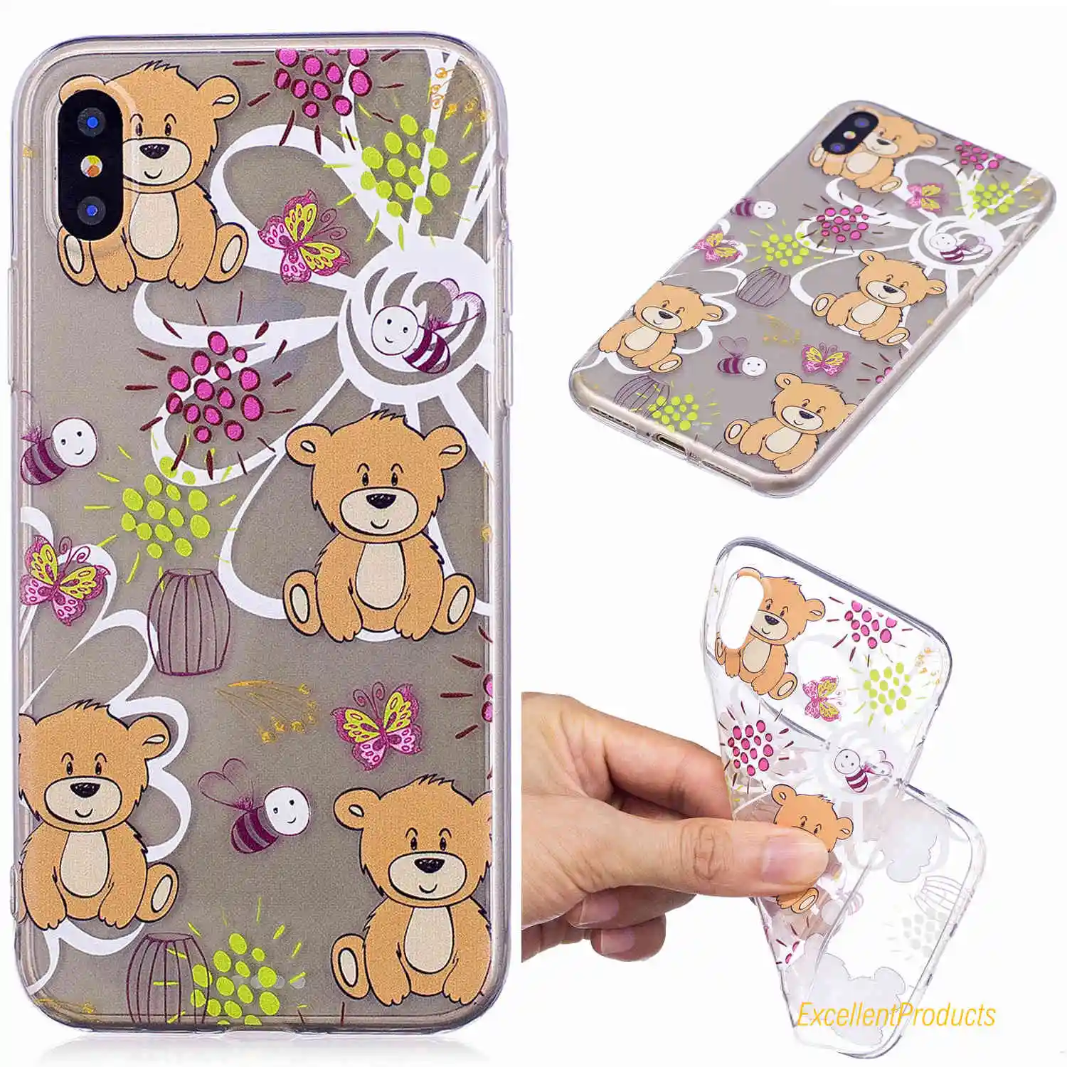 FGHGF для Apple IPhone X Дерево лист кошка бабочка цветок девушка панда Медведь лошадь