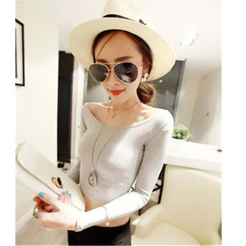 Женская футболка с длинным рукавом Женские повседневные топы футболки круглым