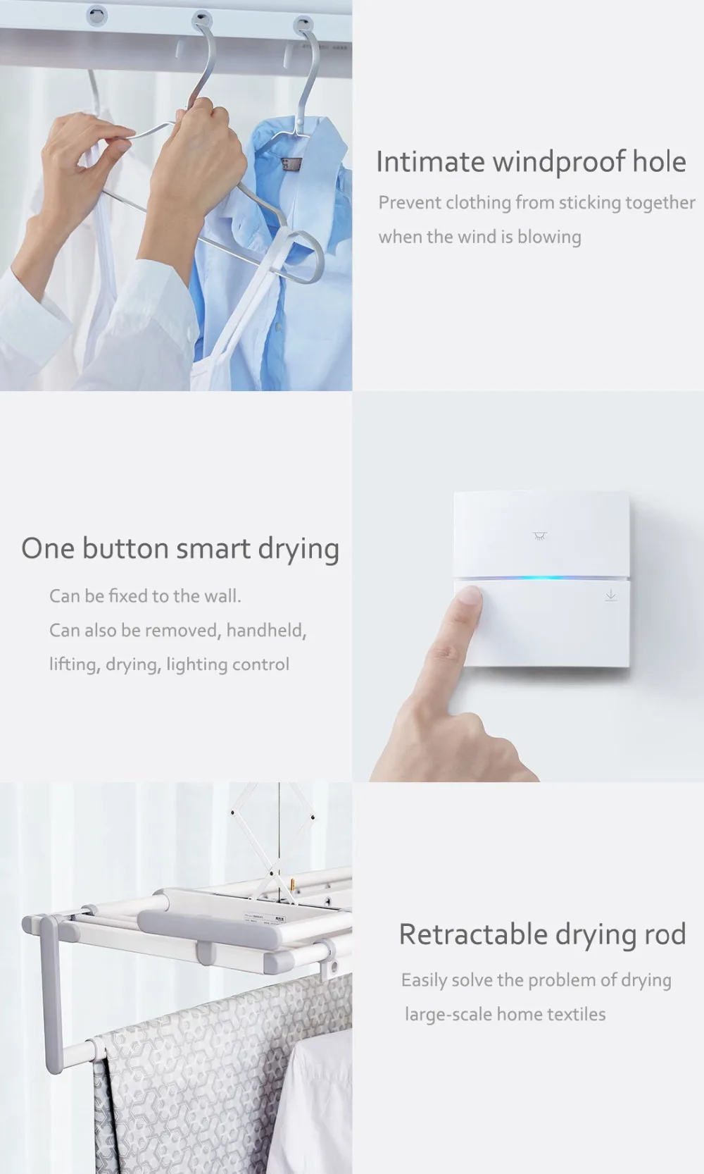 Xiaomi MR BOND умная вешалка машина с сушкой контроль AI теплый воздух сушильная Нагрузка 30 кг работа Mijia приложение с проветривающей штангой для Smart Hom