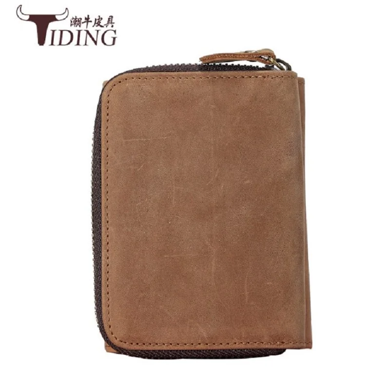 Мужские кошельки в стиле ретро из кожи Крейзи Хорс винтажный деловой роскошный