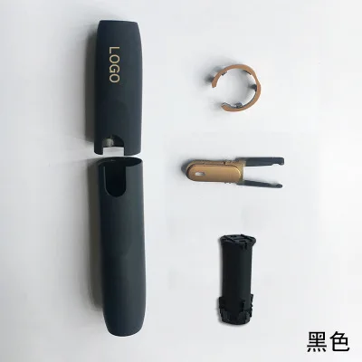 Цветной Сменный Чехол для Iqos 2,4 Plus, Внешний чехол, кнопка, кольцо, крышка, аксессуары для ремонта - Цвет: Black