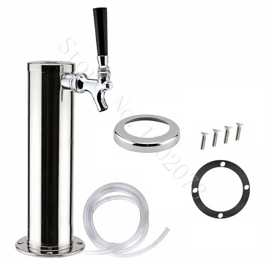 

KegWorks Single Tap Chrome Draft Beer Kegerator Tower - 2 1/2" Diameter Homebrew