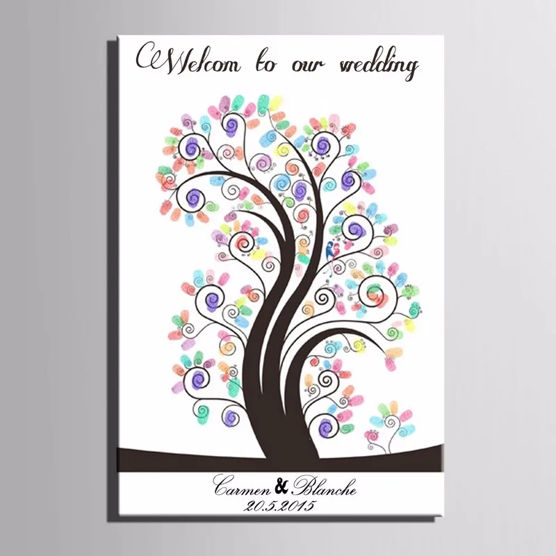 Большой палец цветочное дерево подпись холст живопись летающий путешествие