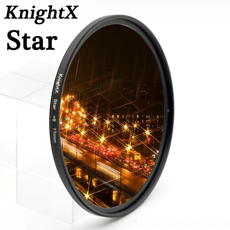 Фильтр для объектива KnightX 52 58 67 72 77 мм Звездный фильтр Canon 18 55 EOS Rebel T4i T3i T2i DSLR d3200 d5200