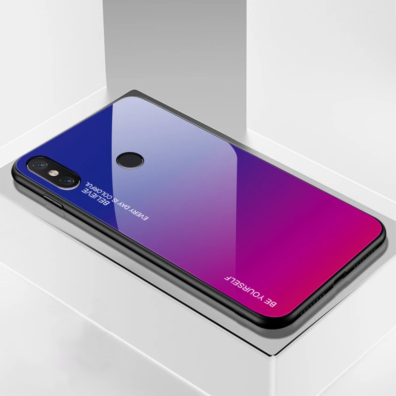 Градиентный чехол из закаленного стекла для Xiao mi Red mi Note 7 5 6 8 Pro mi 8 mi 9 A2 Lite 6X mi 9 SE 9t Pro 8 8A, защитный чехол - Цвет: 04