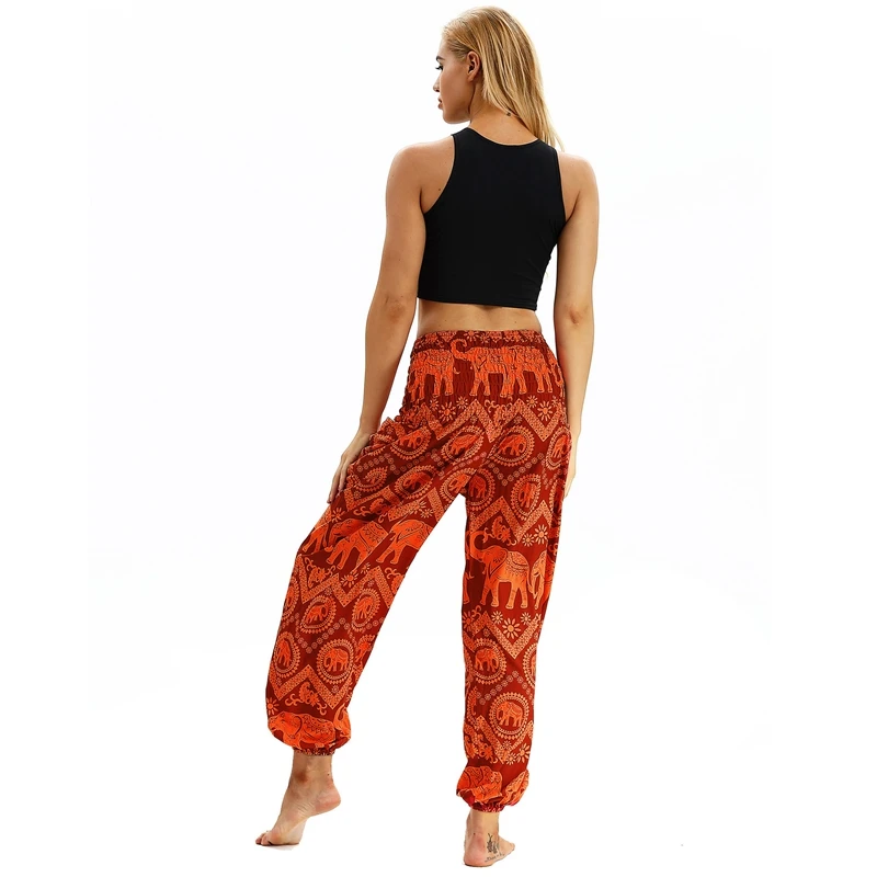 New Women Yoga Pants High Waist Sexy Print Loose Beach Holiday Wide Leg Pants Breathable Fitness Sport Pants Dance Lantern Pant