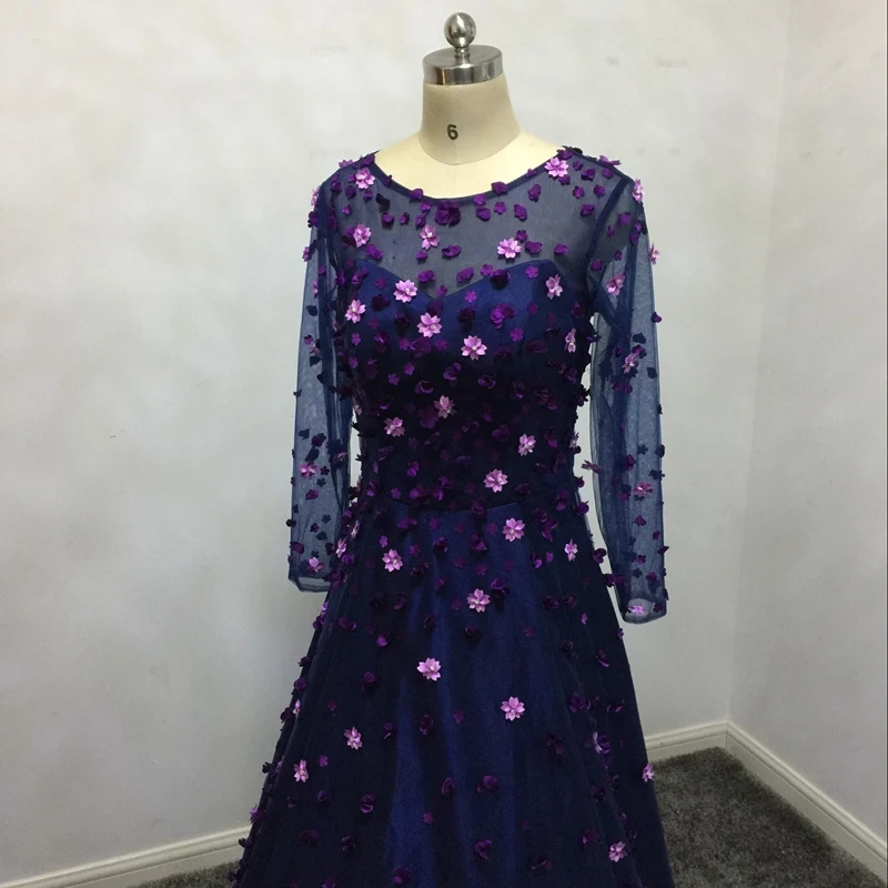 New Arrival Long sleeve Evening dress 2021 Robe de soiree abendkleider abiye gown Formal Hand flower | Свадьбы и торжества