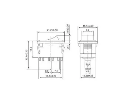 30 шт. кулисный переключатель 3pin 3 шестерни самоблокирующийся KCD1-103 19*12 ВКЛ-ВЫКЛ для источника питания