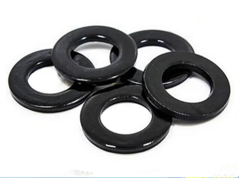 

100pcs M2 M2.5 M3 M4 M5 M6 M8 M10 Black Carbon Steel Flat Washer Plain Washer