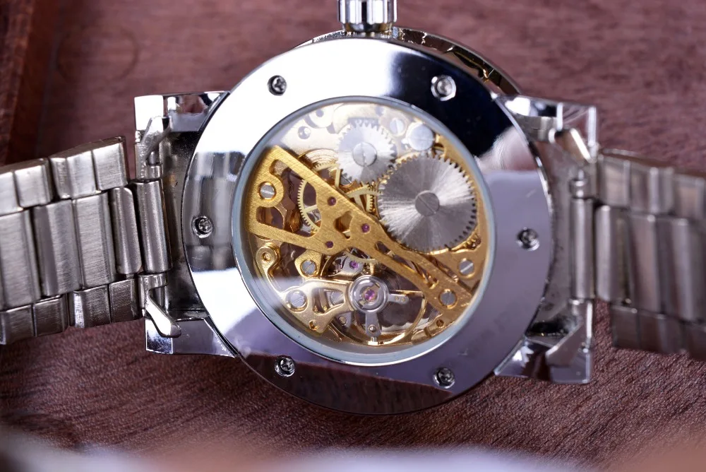 Top Brand Luxury Transparent Gold Watch for Men - Relogio Male Clock, Casual Montre Homme Mechanical Skeleton Watch image 5