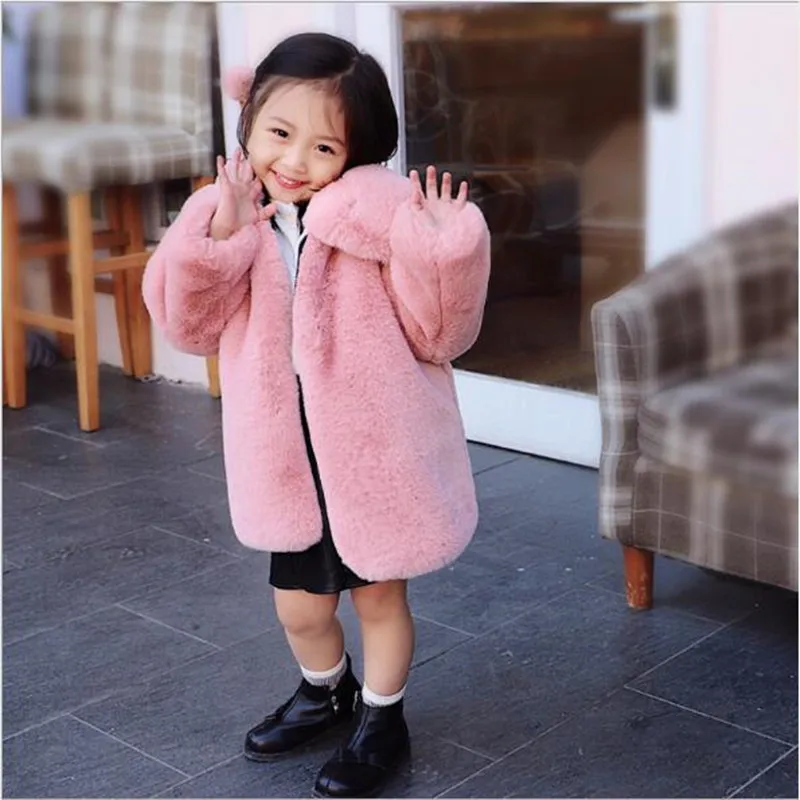 Infant And Young Children Winter Clothes Cotton Girls Baby Jacket Boys Thick Warm Long Faux Fur Coat Overcoat QV228 | Детская одежда и