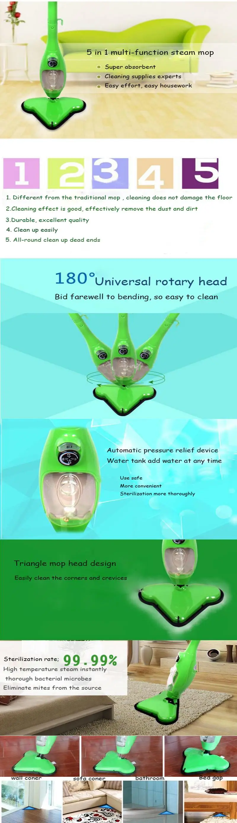 Паровая Швабра мощностью Cleaner220V/110 V мульти-функциональный пароочиститель для CleaningVHousehold высокое Температура треугольный очиститель S032