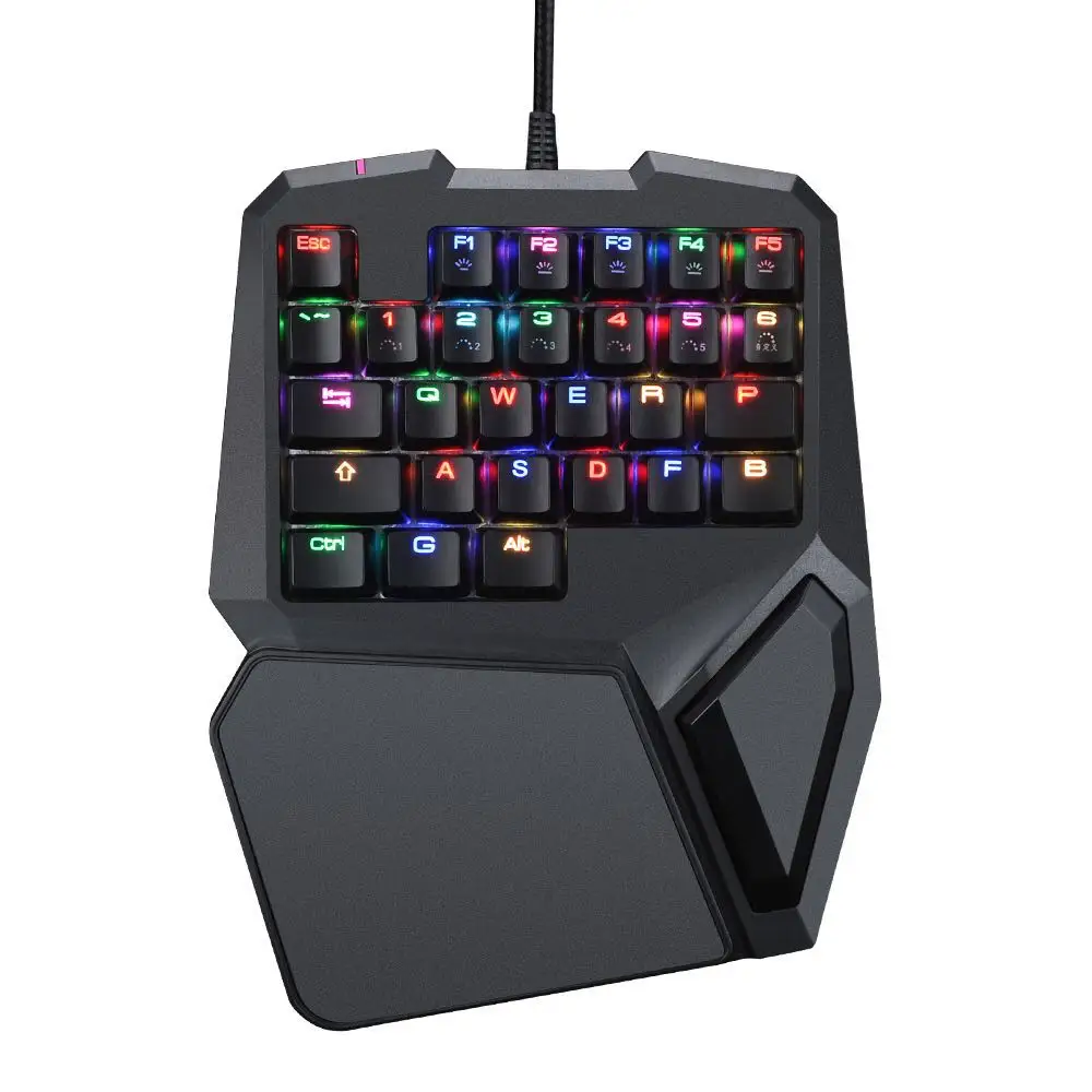 G10 игровая клавиатура с Красочная светодиодная подсветка 29 клавиш одной рукой