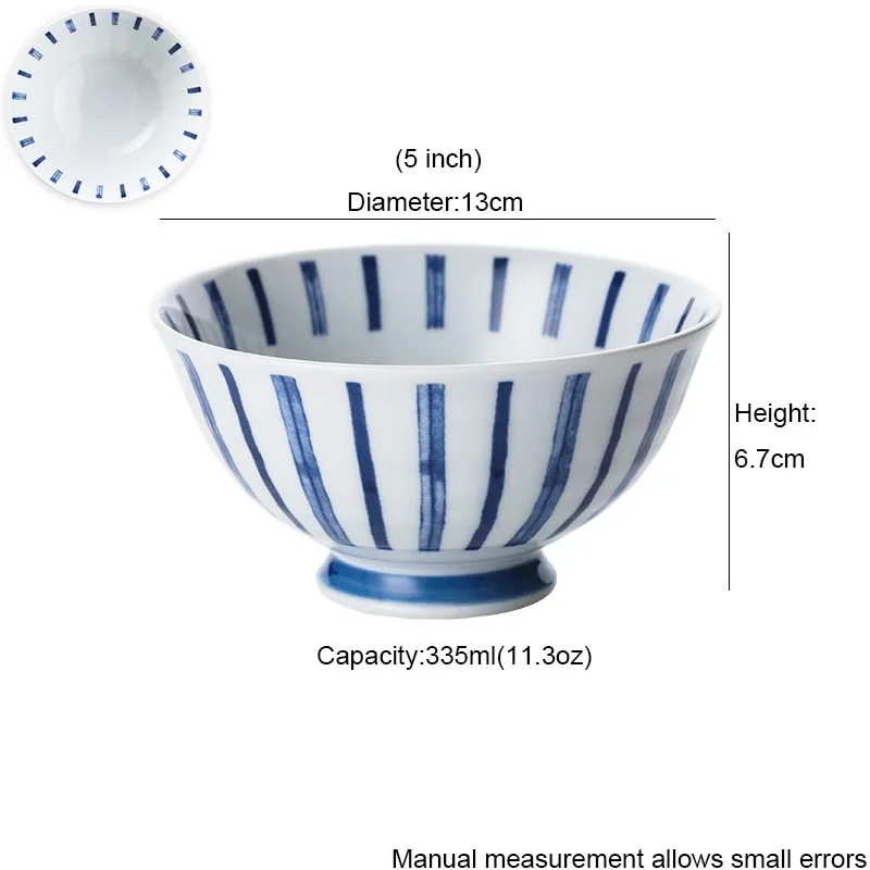 5 дюймов японская керамическая миска домашняя посуда синий и белый фарфор