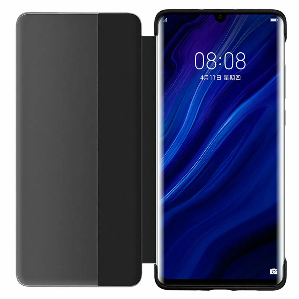 Роскошный кожаный смарт-чехол для huawei P30 Pro, чехол-книжка для huawei P30, задняя крышка, однотонный чехол для телефона, сумки для сна
