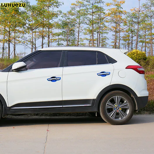 8 шт. накладки на дверную ручку для IX25 Creta 2015 2016 2017|handle trim|stainless steel trimsdoor handle trim |