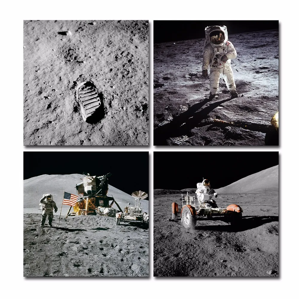 Unframed Земли на луне Appollo Истории фото печать холст Современное искусство стены