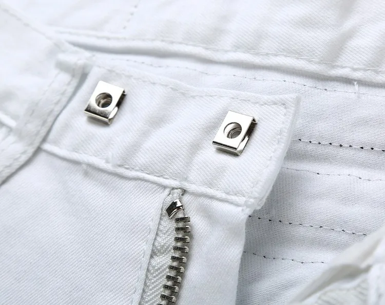 Batmo 2018 new arrival high quality street casual jeans men men's denim skinny pants fashion white | Мужская одежда