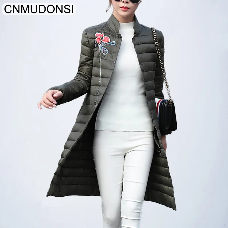 CNMUDONSIThin section Winter Collection Women's Coat Jacket Stand Collar Cold-Resistant Warm Long Parkas Female Quilting Cotton | Женская