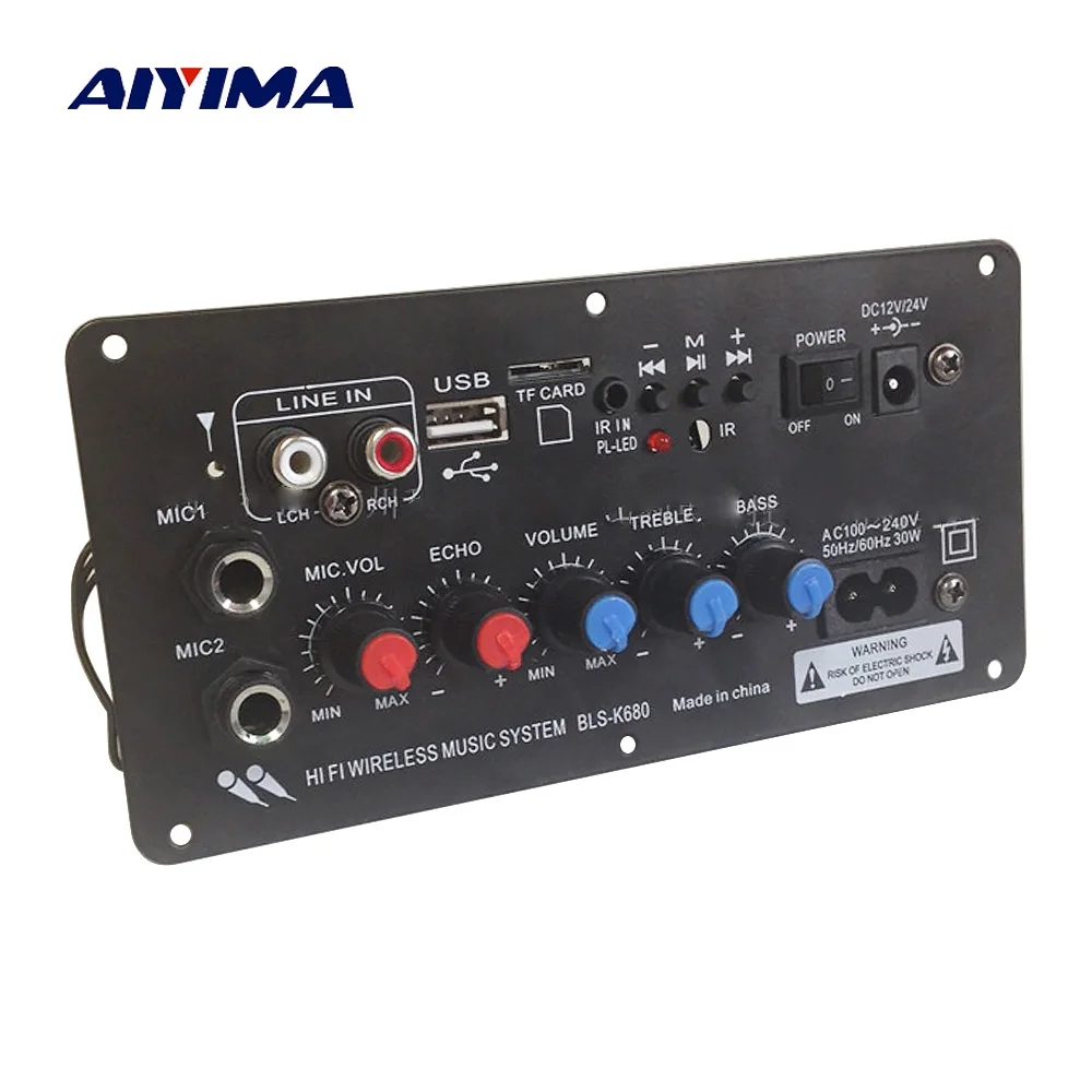 AIYIMA сабвуфер цифровая усилительная плата Bluetooth двойной микрофон караоке